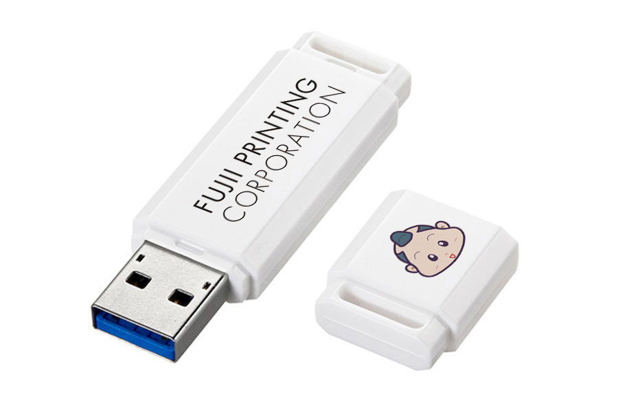 USB3.0メモリ印刷(キャップ式・白)