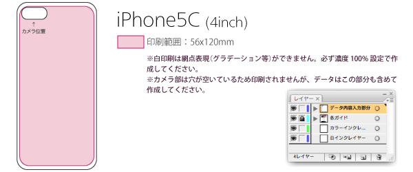 Iphoneケース印刷 Iphone5c用 背面印刷 ハード オリジナルプリントの藤井印刷